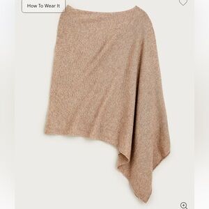 J Crew Cashmere wool blend poncho Heathered birch OS